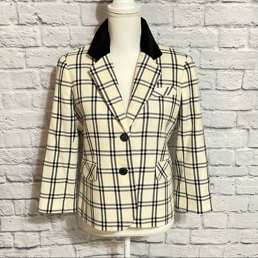 Pink Tartan Blazer Plaid Print Blazer